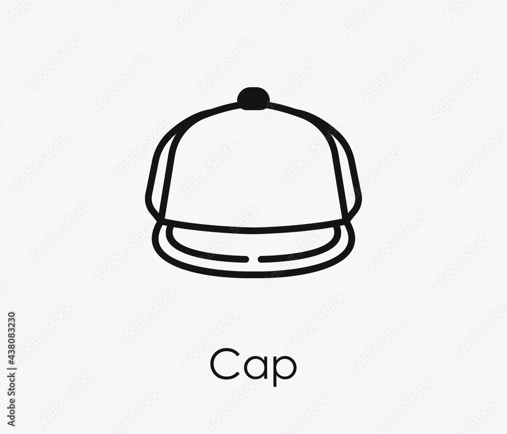 Fototapeta premium Cap vector icon. Editable stroke. Symbol in Line Art Style for Design, Presentation, Website or Apps Elements, Logo. Pixel vector graphics - Vector