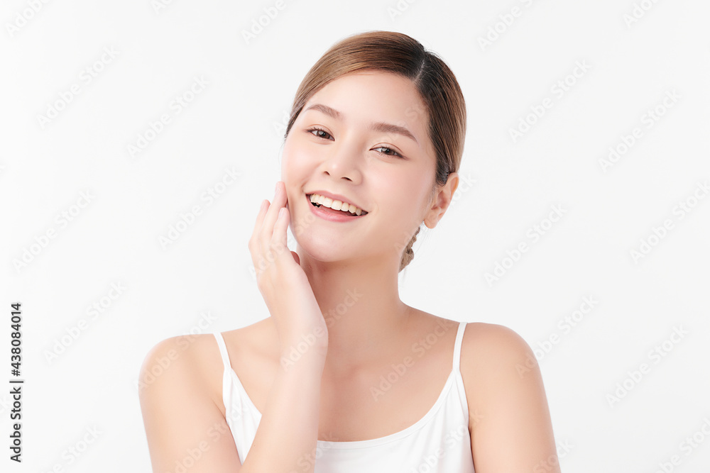 Beautiful young asian woman with clean fresh skin on white background, Face care, Facial treatment, Cosmetology, beauty and spa, Asian women portrait. Beautiful young asian woman with clean fresh skin on white background, Face care, Facial treatment, Cosmetology, beauty and spa, Asian women portrait.