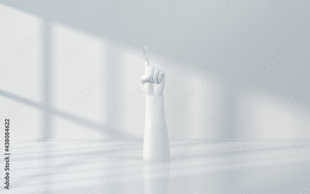 Hand sculpture with white background, 3d rendering. Hand sculpture with white background, 3d rendering.