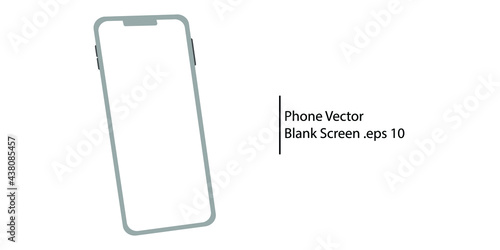 Phone Vector Mockup With Blank Screen Isolated On White Background.