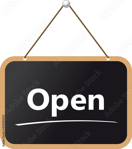 OPEN SIGN GOLD & BLACK