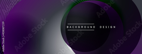 Gradient circles with shadows. Vector techno abstract background. Modern overlapping forms wallpaper background, design template