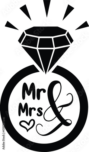 Mr & Mrs, Bridal Party Vector