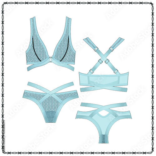 women's lingerie  editable fashion flat sketch for creating new designs mockup