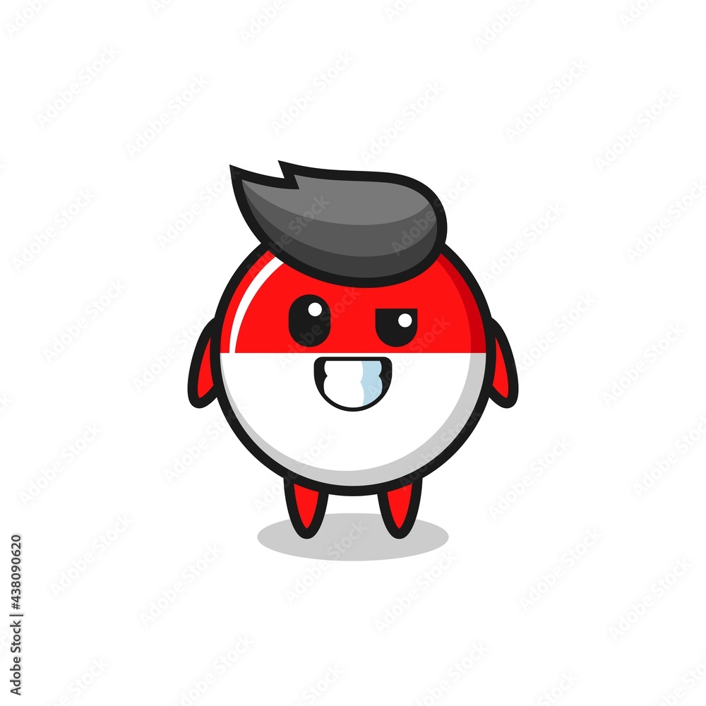 cute indonesia flag badge mascot with an optimistic face cute indonesia flag badge mascot with an optimistic face
