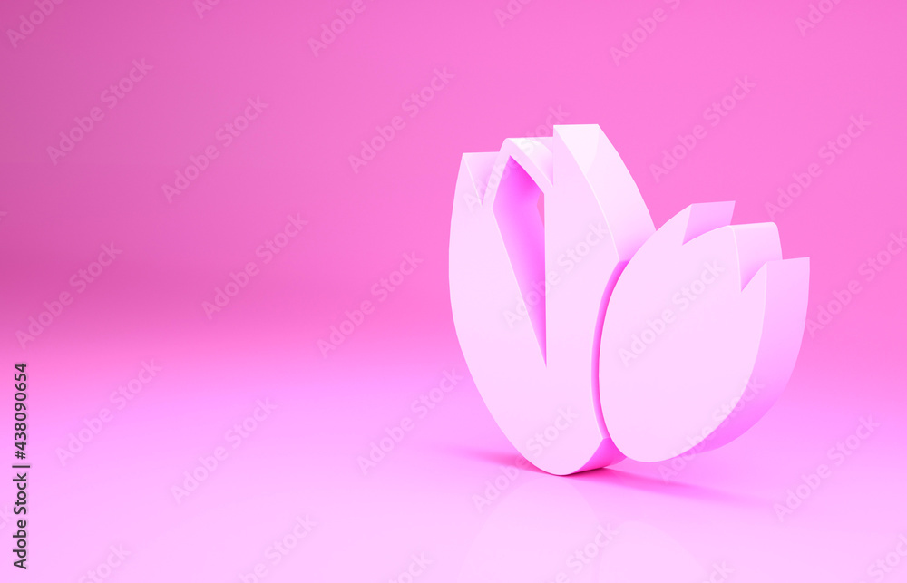 Pink Pistachio nuts icon isolated on pink background. Minimalism concept. 3d illustration 3D render Pink Pistachio nuts icon isolated on pink background. Minimalism concept. 3d illustration 3D render