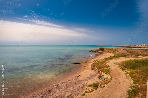 Panorama of Mediterranean Sea at Licata, Agrigento, Sicily, Italy, Europe