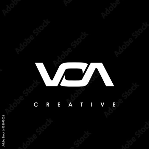 VOA Letter Initial Logo Design Template Vector Illustration