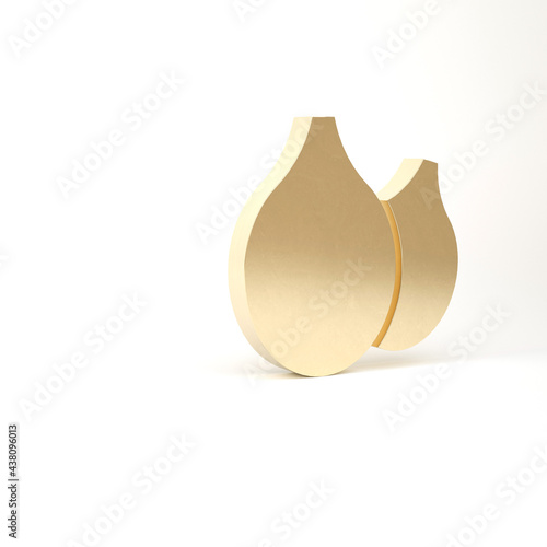 Gold Pumpkin seeds icon isolated on white background. 3d illustration 3D render