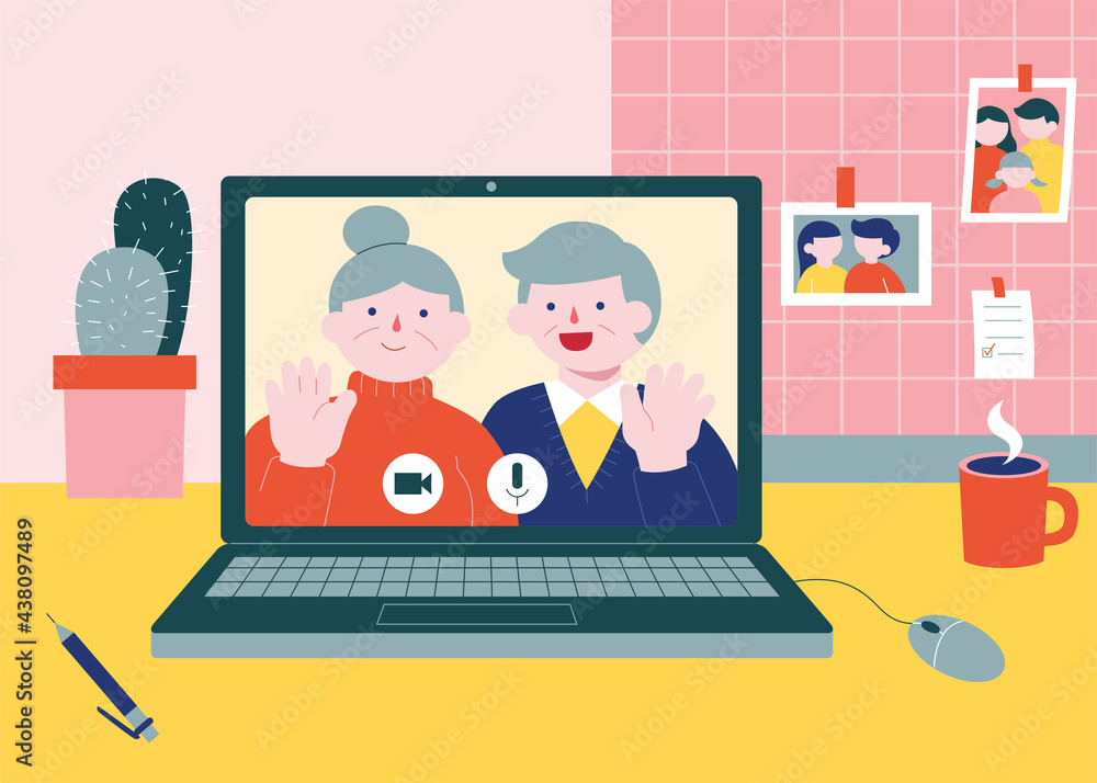 Senior people making video call Senior people making video call