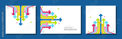 Rainbow Arrows on white background. Concept business moving