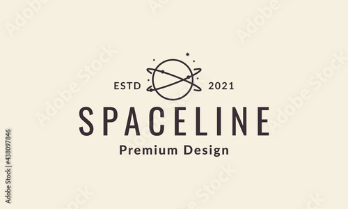 lines circle planet space sky logo symbol vector icon illustration graphic design