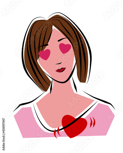 恋する女性のイラスト