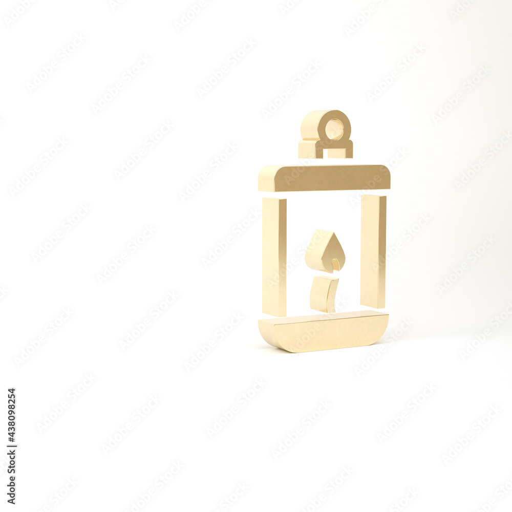 Gold Ramadan Kareem lantern icon isolated on white background. 3d illustration 3D render Gold Ramadan Kareem lantern icon isolated on white background. 3d illustration 3D render