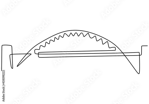 Giant bridge over river. Co...