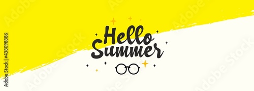 Hello Summer typography design. Special offer discount big sale web banner. Mobile Digital display promotion for social media or website