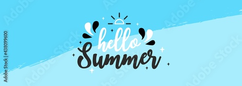 Hello Summer typography design. Special offer discount big sale web banner. Mobile Digital display promotion for social media or website