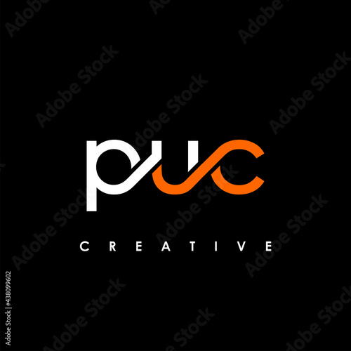 PUC Letter Initial Logo Design Template Vector Illustration