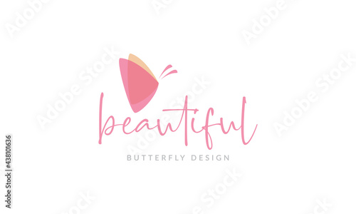 abstract feminine butterfly logo vector icon illustration design