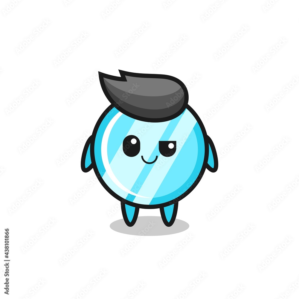 mirror cartoon with an arrogant expression mirror cartoon with an arrogant expression