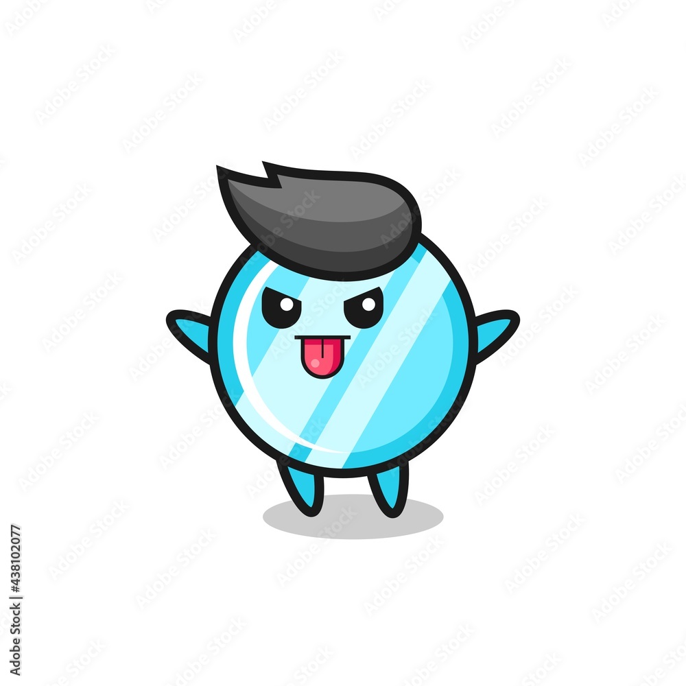 naughty mirror character in mocking pose naughty mirror character in mocking pose