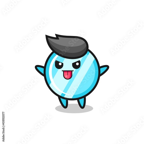 naughty mirror character in mocking pose