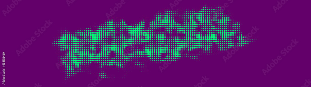 Cybernetic futuristic background. Big data visualization. Colorful Halftones. Matrix glitch. Vector illustration.