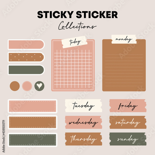 Set of Sticky Sticker Collection