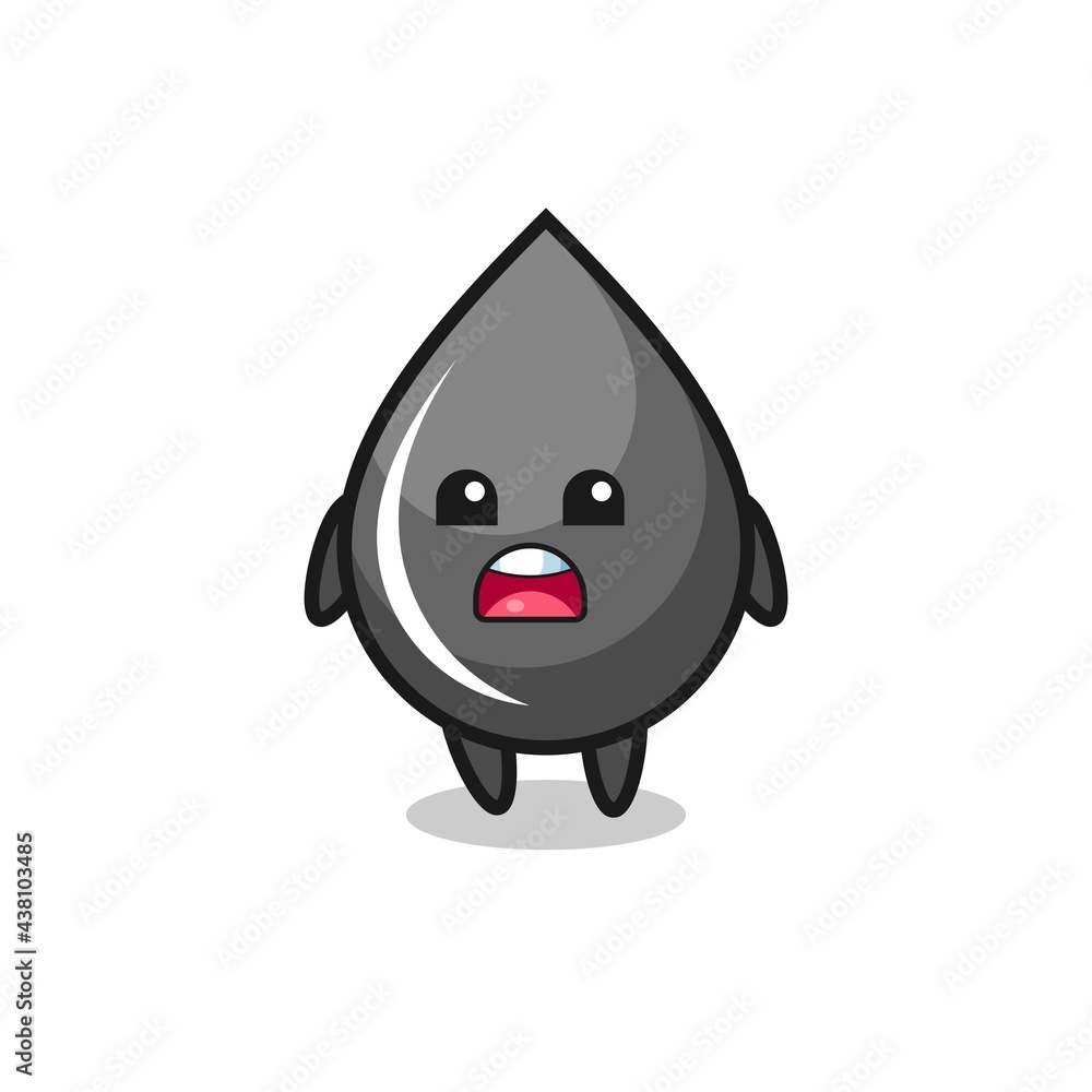 oil drop illustration with apologizing expression, saying I am sorry oil drop illustration with apologizing expression, saying I am sorry