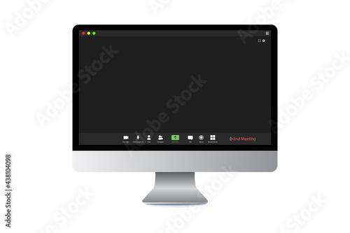 Video conference user interface, great design for any purposes. Online business webinar chat. Digital user interface. Video call screen template. Computer screen. Incoming call. Laptop screen.