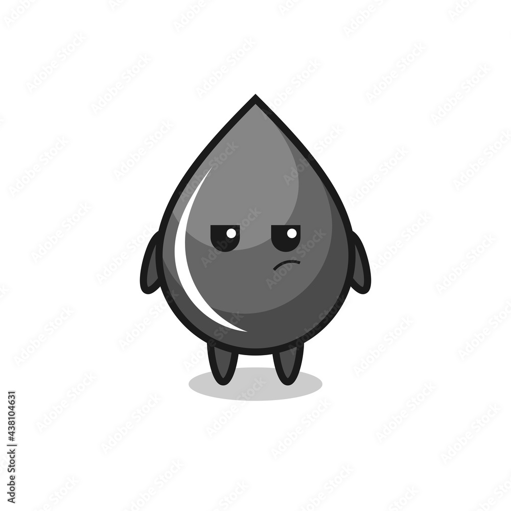 cute oil drop character with suspicious expression cute oil drop character with suspicious expression