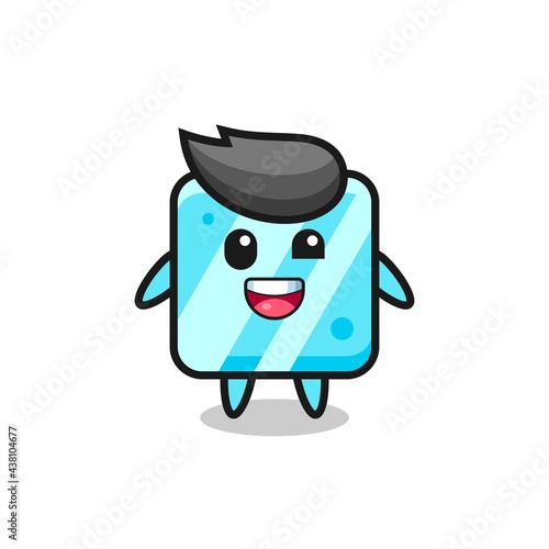 illustration of an ice cube character with awkward poses