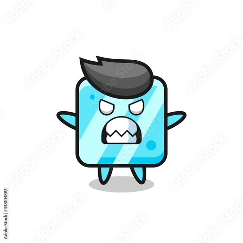 wrathful expression of the ice cube mascot character