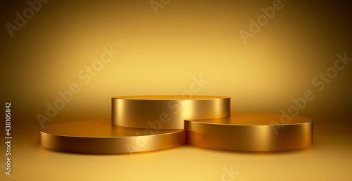 Abstract geometric golden winner podium - 3d illustration photo