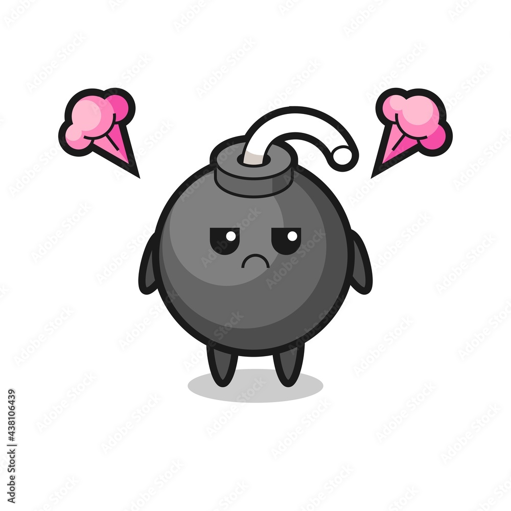 Fototapeta premium annoyed expression of the cute bomb cartoon character