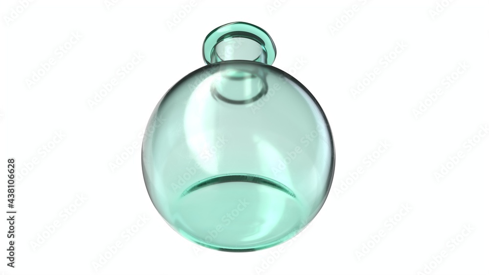 3D illustration of clean glass flask isolated on white 3D illustration of clean glass flask isolated on white