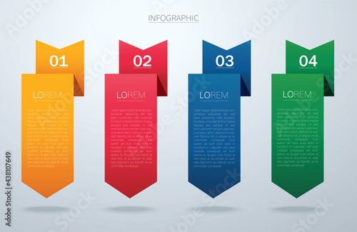 info graphic Vector template with 4 options. Can be used for web, diagram, graph, presentation, chart, report, step by step infographics. 