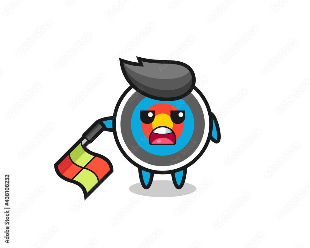 target archery character as line judge hold the flag down at a 45 degree angle target archery character as line judge hold the flag down at a 45 degree angle