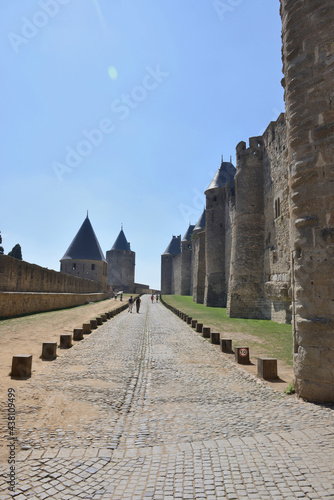  Tourists visiting the fortress of Carcassonne