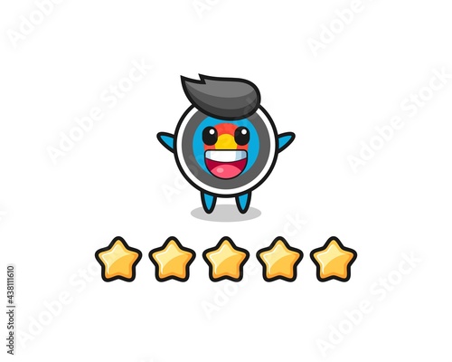 the illustration of customer best rating, target archery cute character with 5 stars © heriyusuf