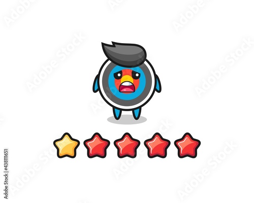 the illustration of customer bad rating, target archery cute character with 1 star © heriyusuf