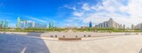 Panoramic picture of downtown Kazakhstan city Astana with its modern buildings during the day