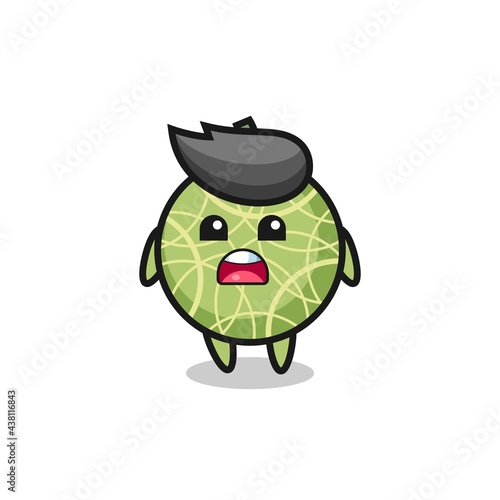 melon fruit illustration with apologizing expression  saying I am sorry