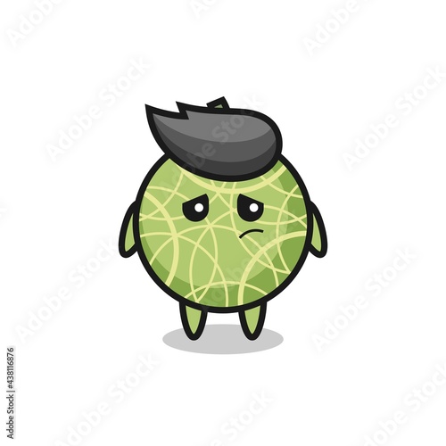 the lazy gesture of melon fruit cartoon character