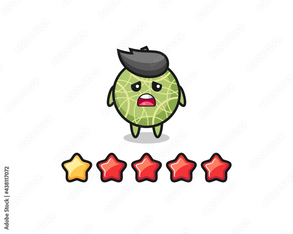 Obraz premium the illustration of customer bad rating, melon fruit cute character with 1 star