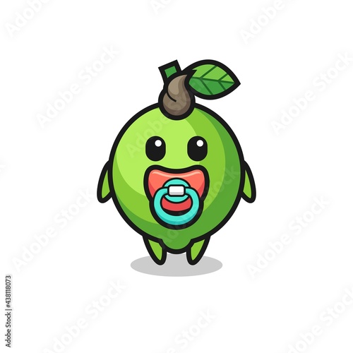 baby lime cartoon character with pacifier
