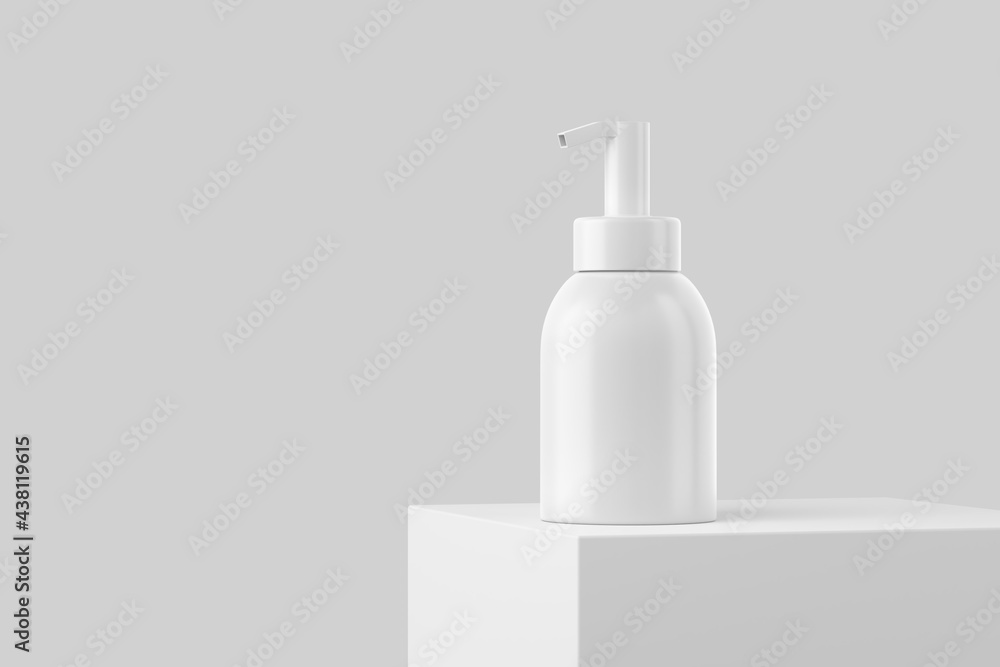 Cosmetics Bottle Jar Tube White Blank 3D Rendering Mockup Cosmetics Bottle Jar Tube White Blank 3D Rendering Mockup