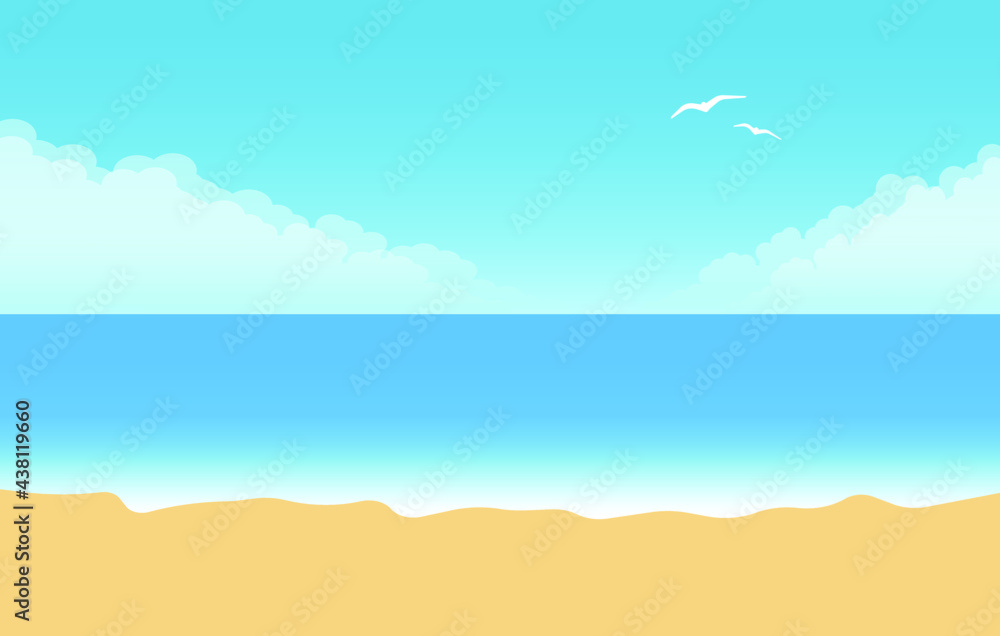 ocean beach vector illustration vector summer tropical background