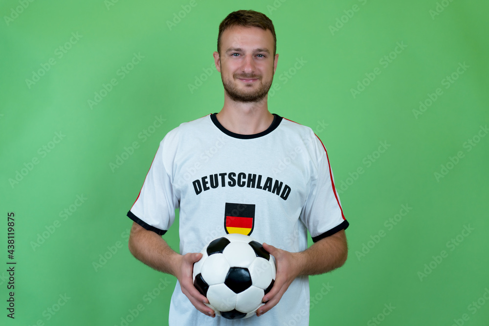 Deutscher Fussball Fan mit Ball Deutscher Fussball Fan mit Ball