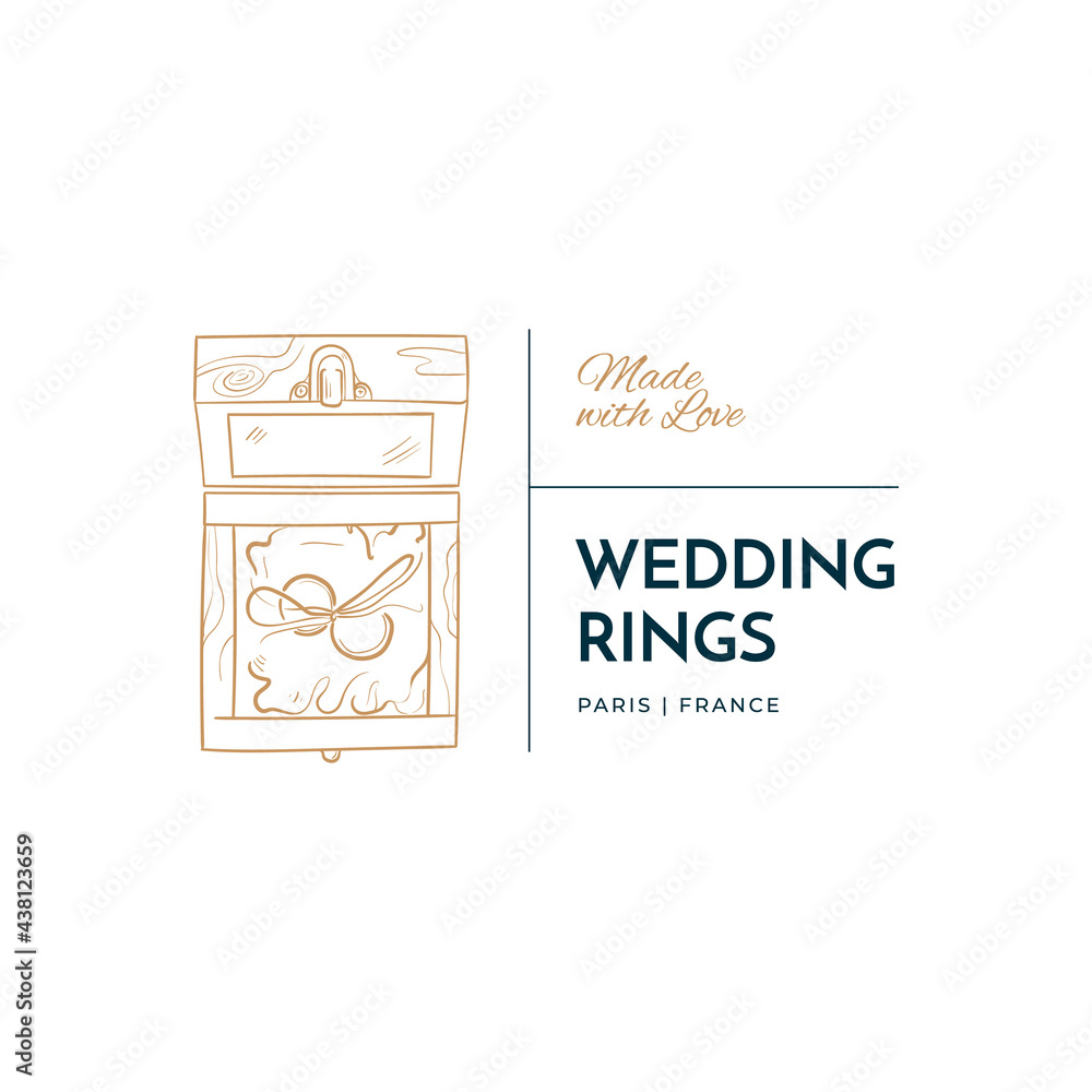 Trending logo template for wedding, wedding agency, decor, wedding decor, photographer, event agency. Elegant typography, linear illustration, line art Trending logo template for wedding, wedding agency, decor, wedding decor, photographer, event agency. Elegant typography, linear illustration, line art